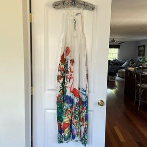 Anthropologie Tropical Flamingo Dress